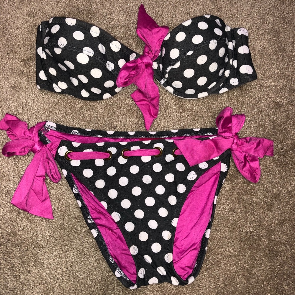 Betsey Johnson Grey and Pink bikini